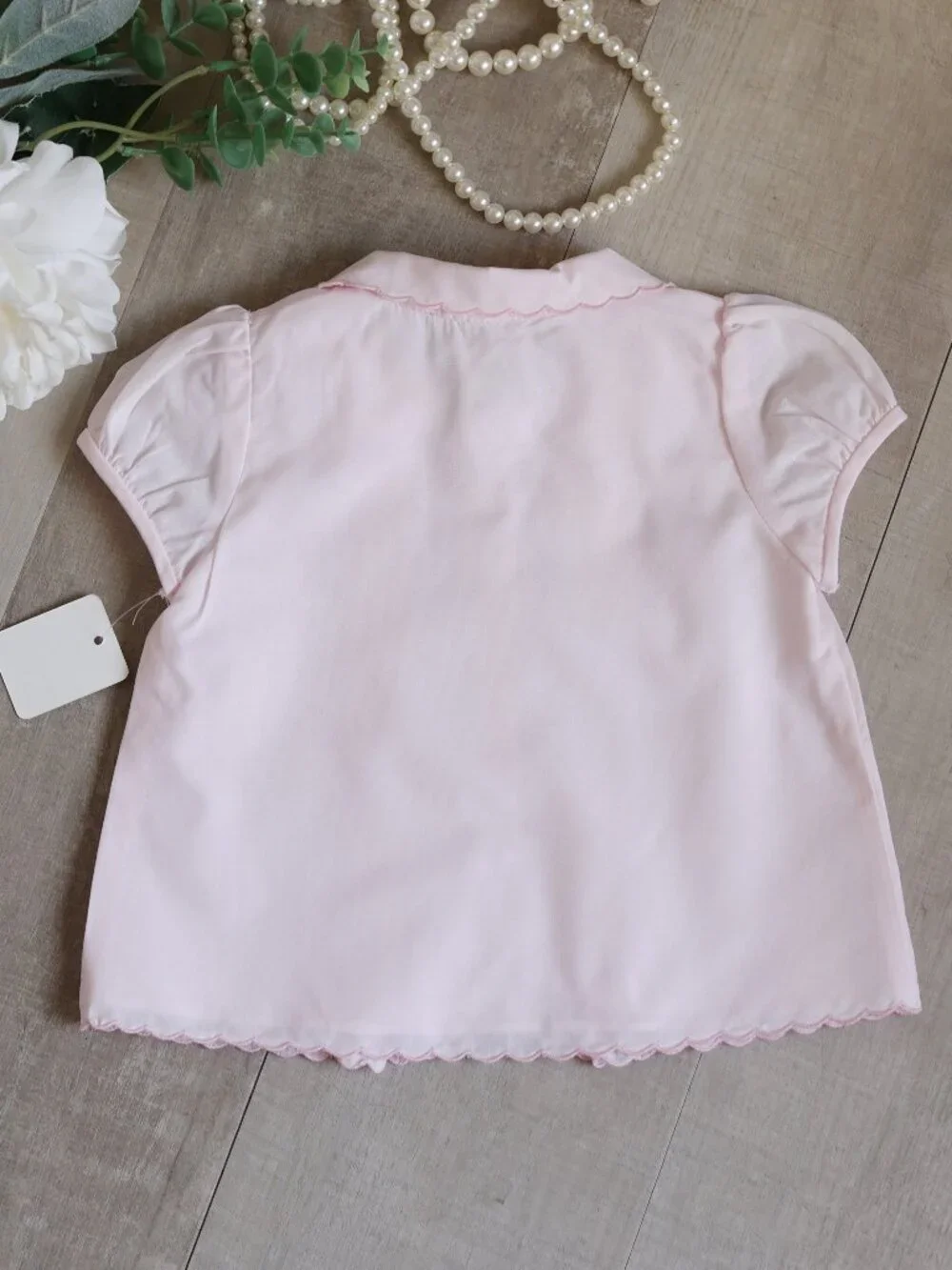 Pink Diaper Set Bloomer Scalloped Embroidery Sarah Louise 3 Months LIKE NEW